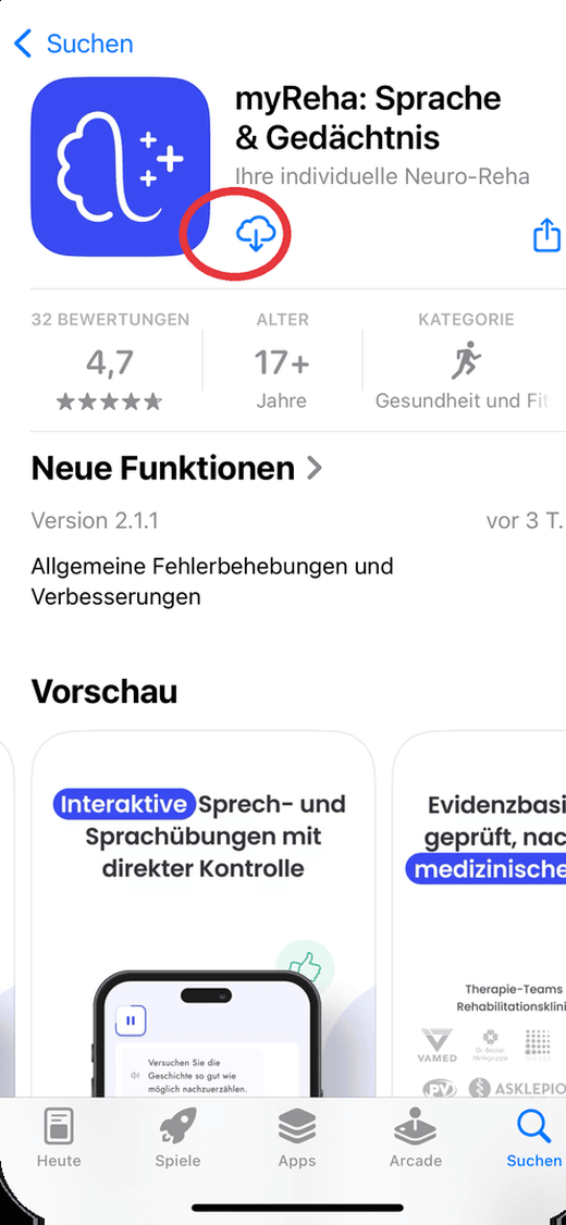myReha im App Store laden