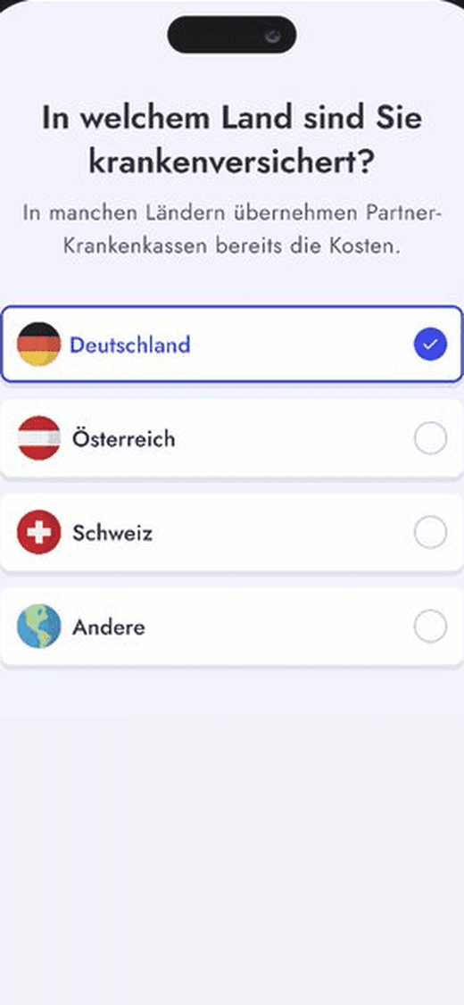 In welchem Land sind Sie krankenversichert?